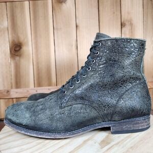 Frye Tyler Boots Mens 12 D Gray Distressed Leather Lace Up Casual Combat